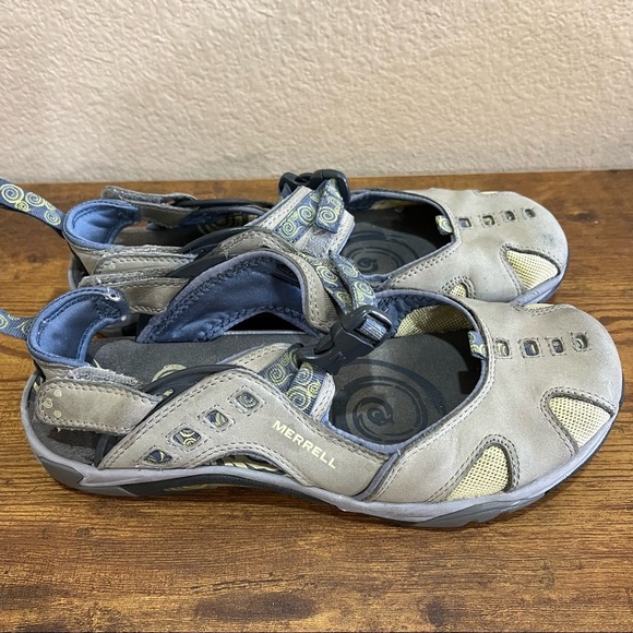 Merrell Siren Ginger Gray Women 8.5 Beige Mary Jane Hiking Vibram Shoes GUC - Picture 1 of 8